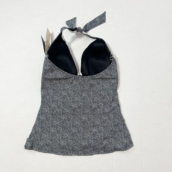 Profile By Gottex NWT Sz 14 Black White Colette V-Neck Halter Tankini Swim Top - Picture 12 of 13